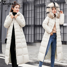 Load image into Gallery viewer, NEEDBO Down Coat women Long Down Jacket Women Winter with Hooded Down Coat Winter Oversize Doudoune Jacket Coat Lady Down Parka