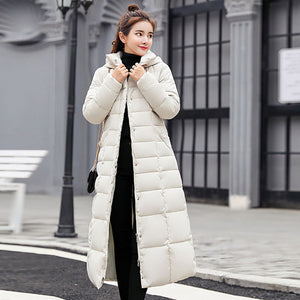 NEEDBO Down Coat women Long Down Jacket Women Winter with Hooded Down Coat Winter Oversize Doudoune Jacket Coat Lady Down Parka