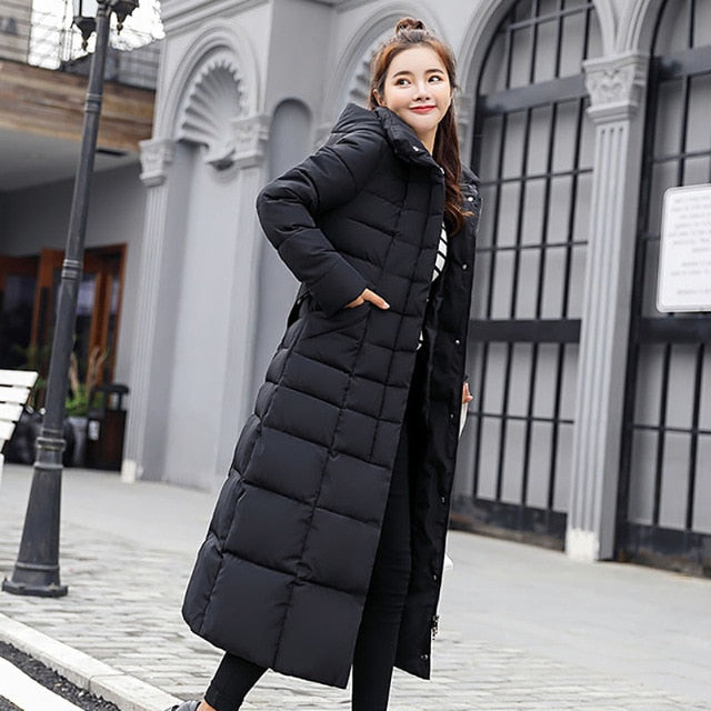 NEEDBO Down Coat women Long Down Jacket Women Winter with Hooded Down Coat Winter Oversize Doudoune Jacket Coat Lady Down Parka