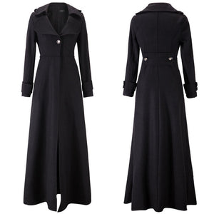 Winter Coat Women Pendulum Vent To Mop The Floor Overlength Fund Woolen Overcoat Windbreaker Coat Oversize Long Trench Outwear